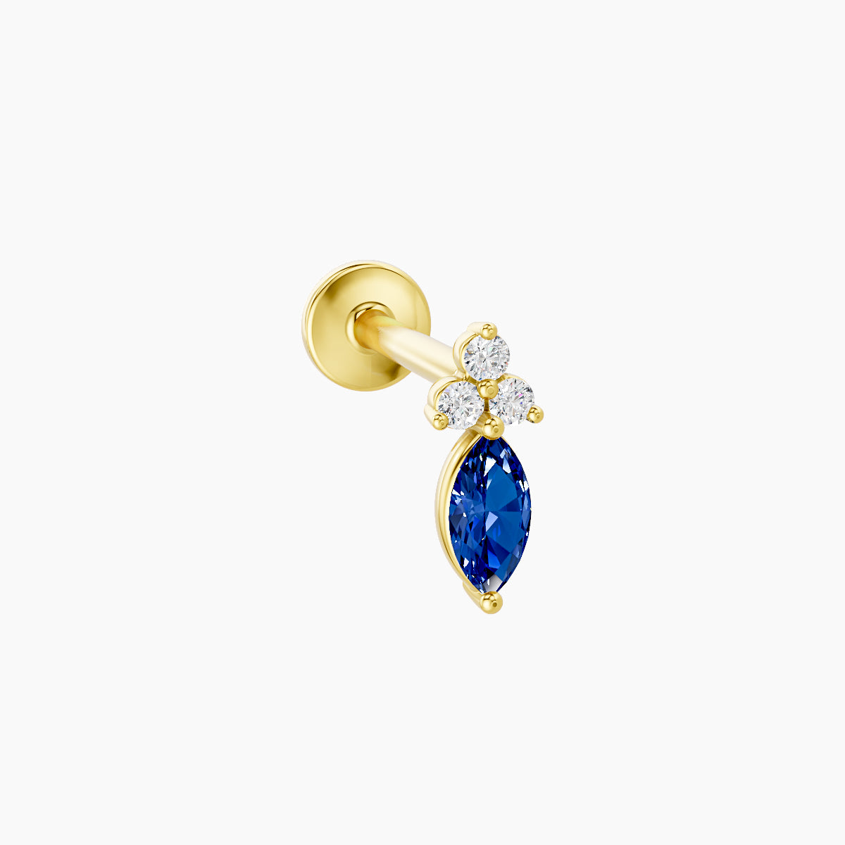 Adeona | 18k Yellow Gold 8 mm 7 mm Sapphire & Diamond Piercing
