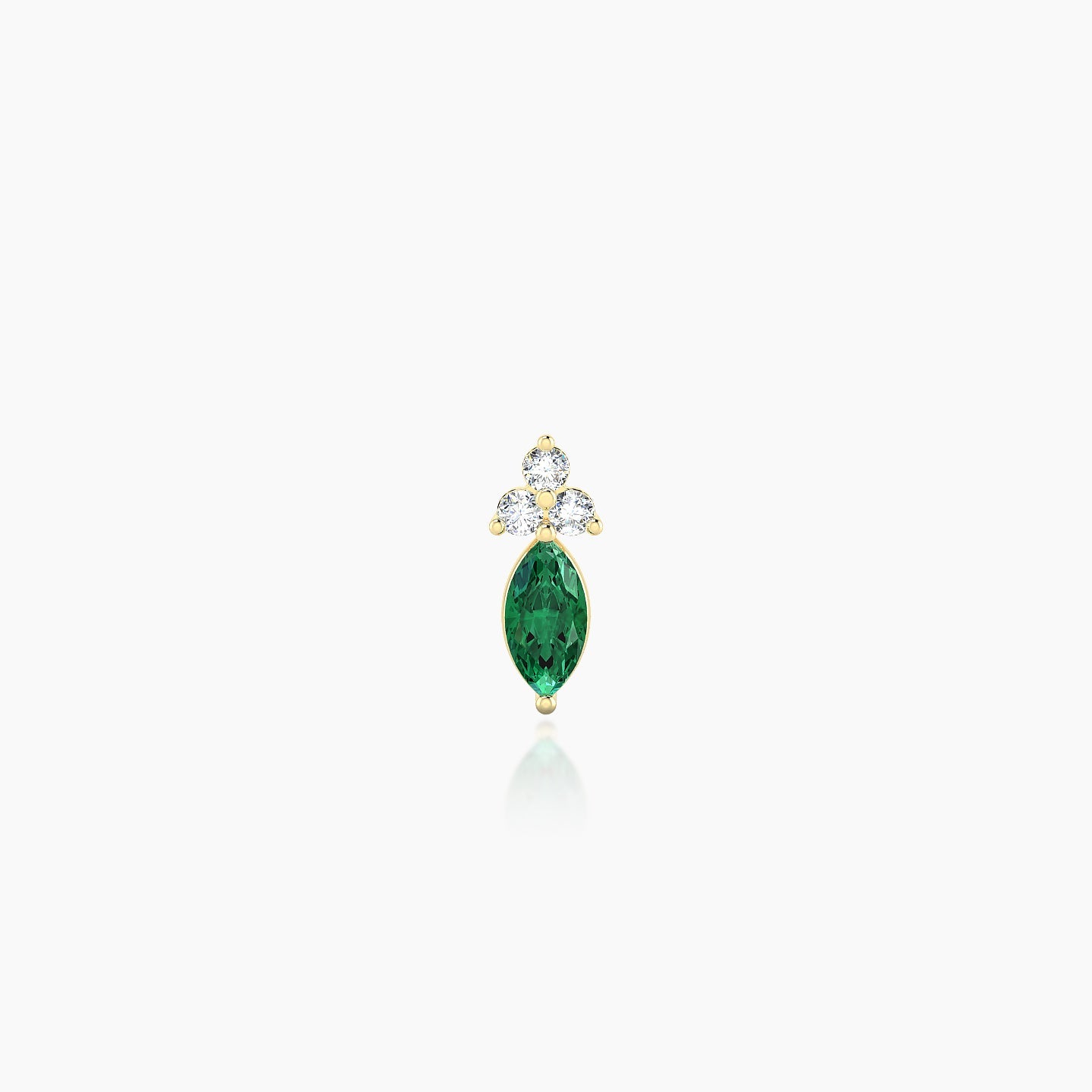 Adeona | 18k Yellow Gold 8 mm 7 mm Emerald & Diamond Piercing