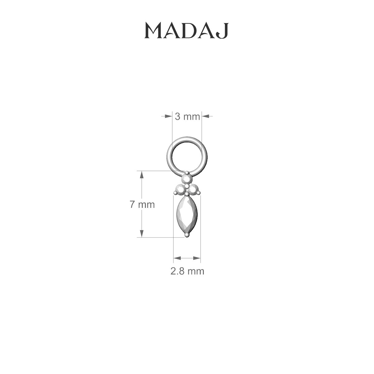 Adeona | 18k White Gold 7 mm Diamond Charm