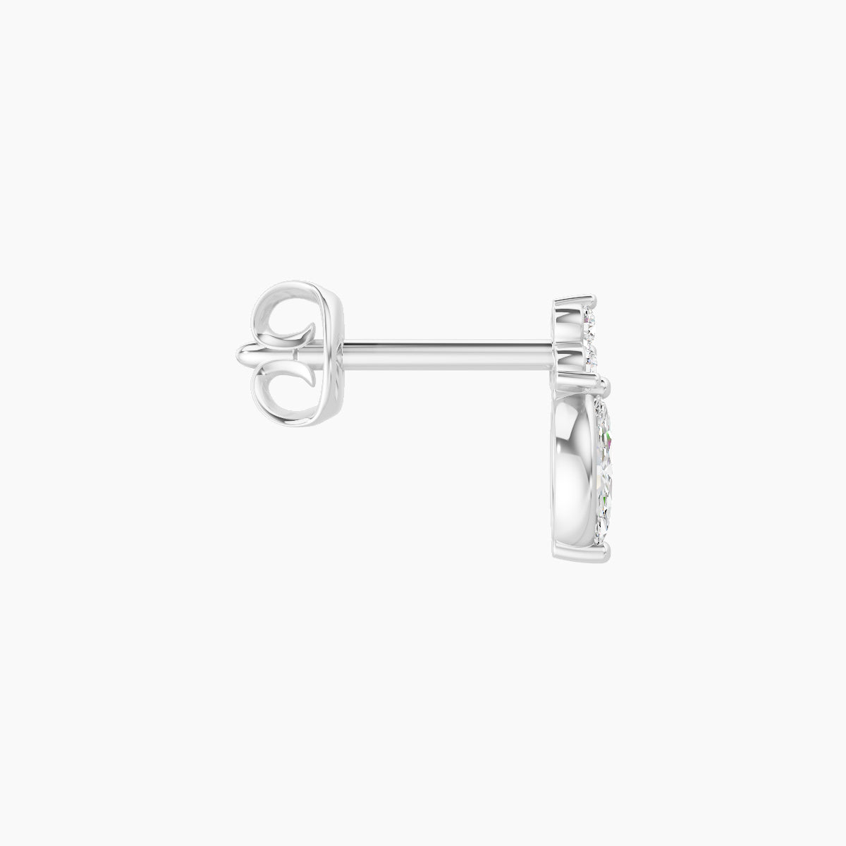 Adeona | 18k White Gold 7 mm Diamond Earring