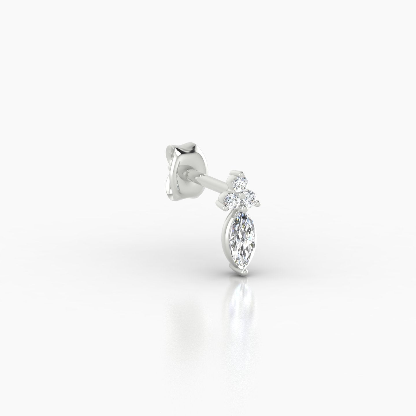 Adeona | 18k White Gold 7 mm Diamond Earring