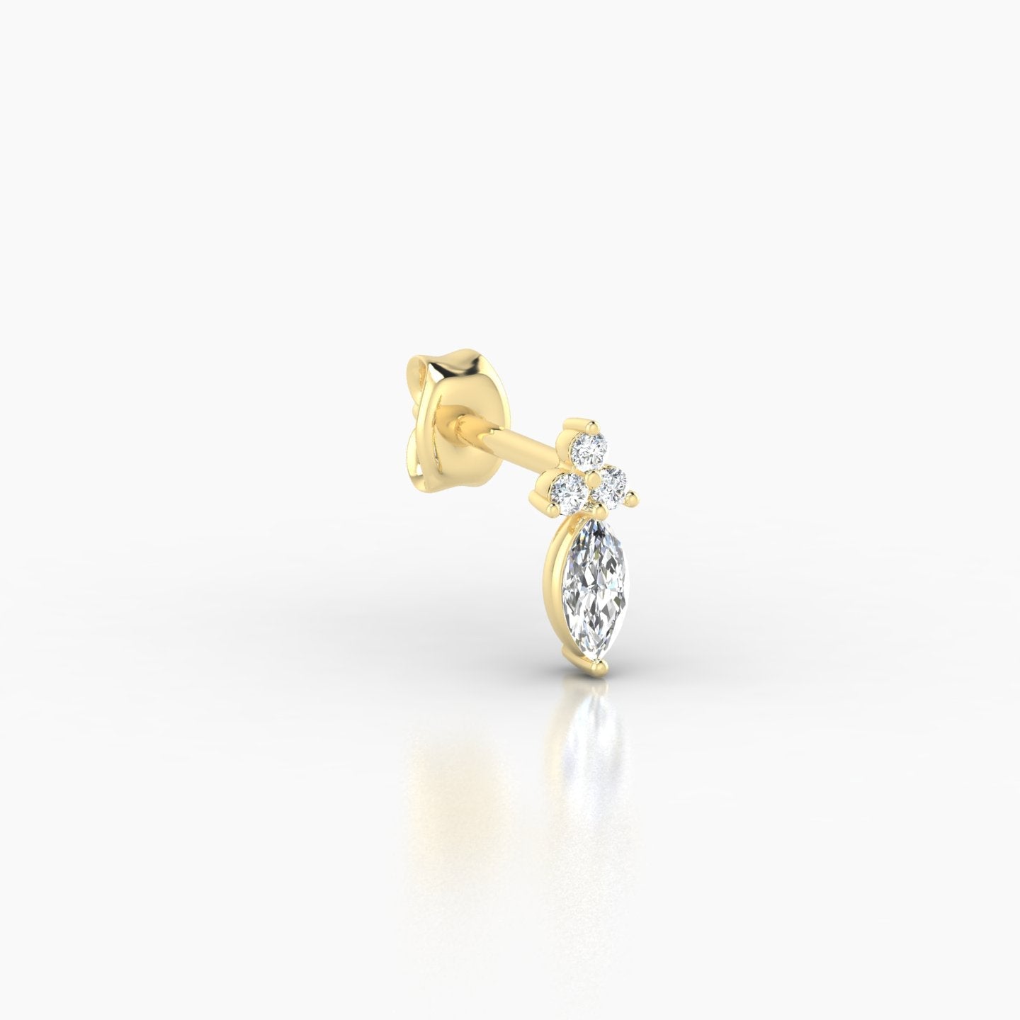 Adeona | 18k Yellow Gold 7 mm Diamond Earring