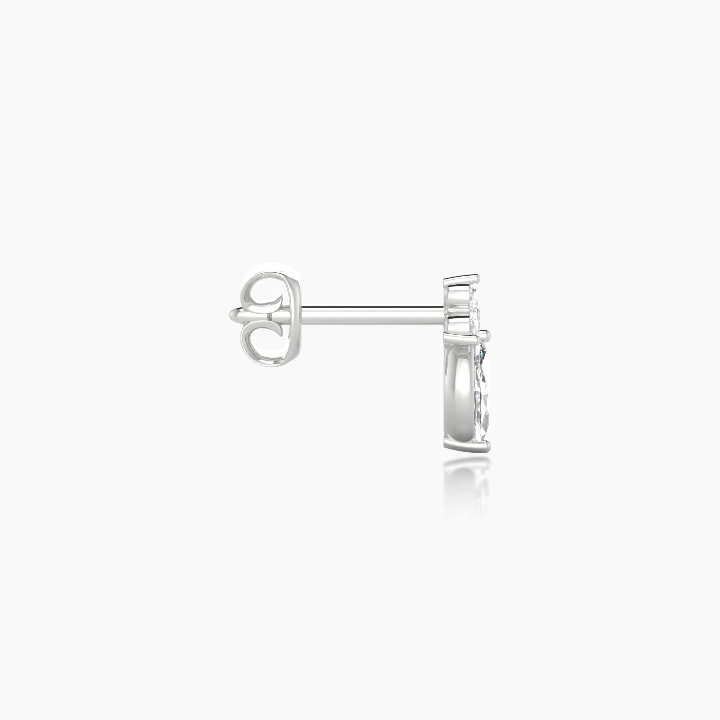 Adeona | 18k White Gold 7 mm Diamond Earring