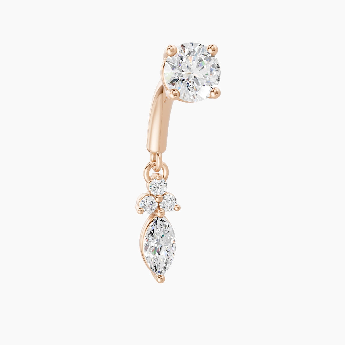 Adeona | 18k Rose Gold 6 mm Diamond Rook Piercing