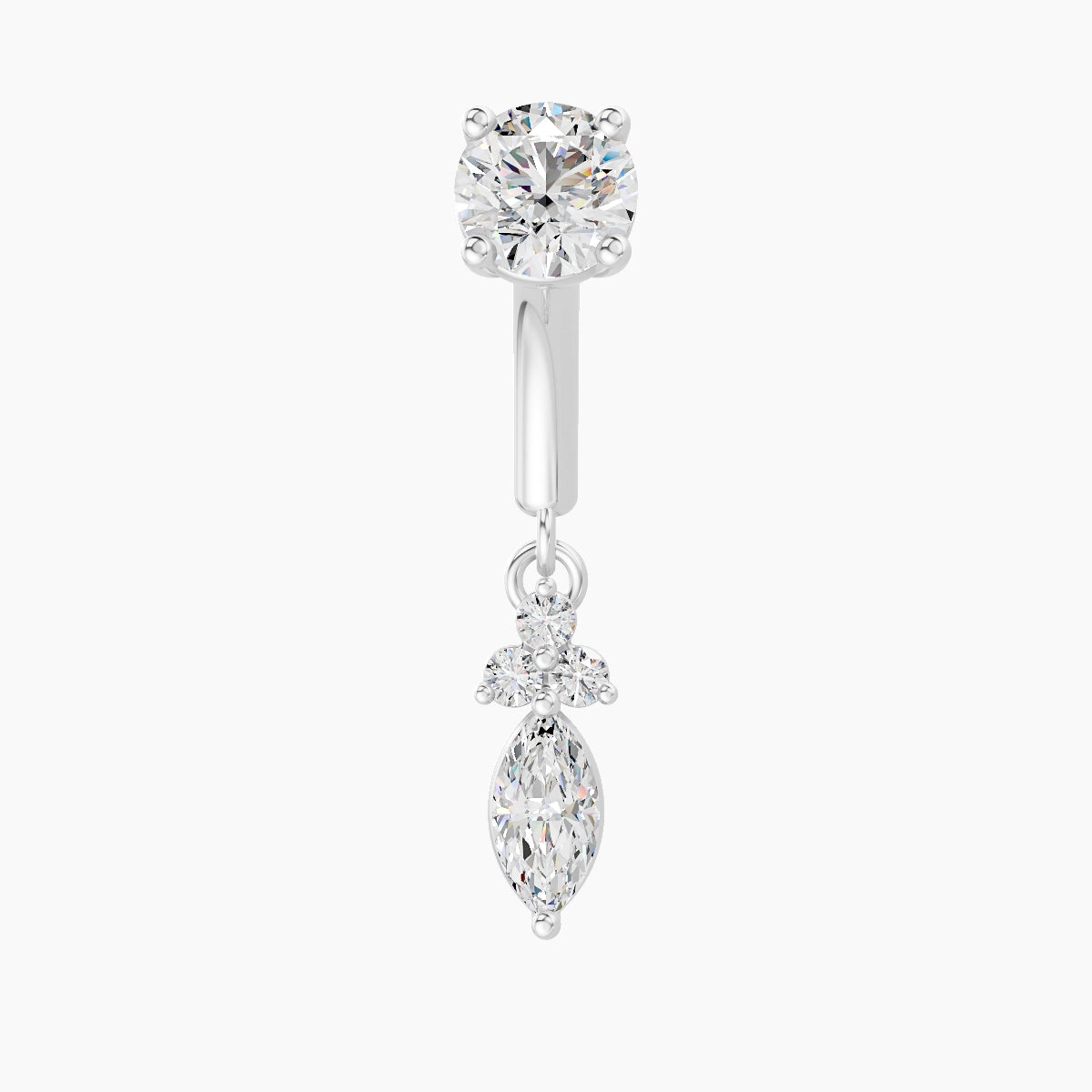 Adeona | 18k White Gold 6 mm Diamond Rook Piercing