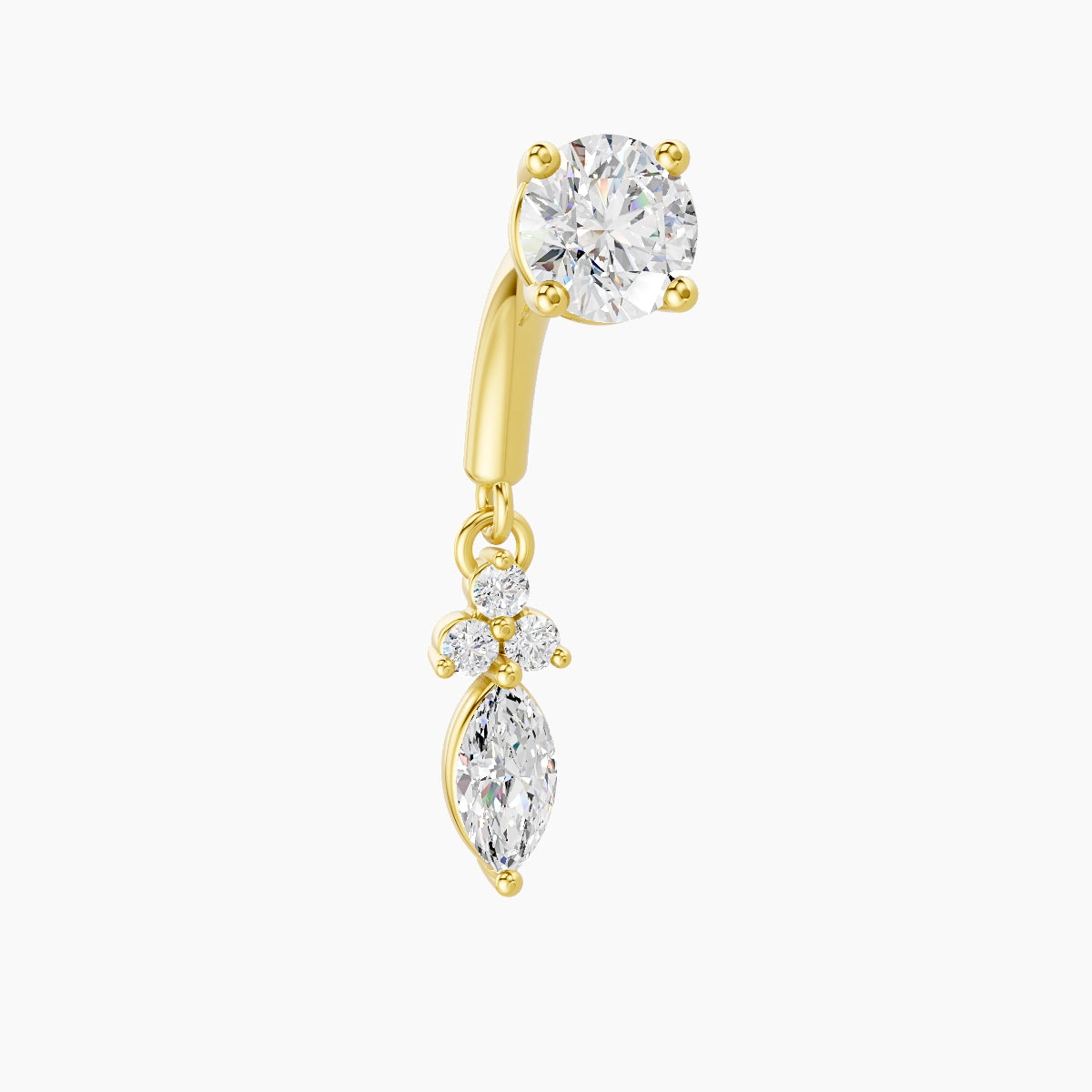 Adeona | 18k Yellow Gold 6 mm Diamond Rook Piercing