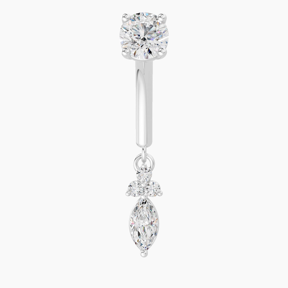 Adeona | 18k White Gold 8 mm Diamond Rook Piercing