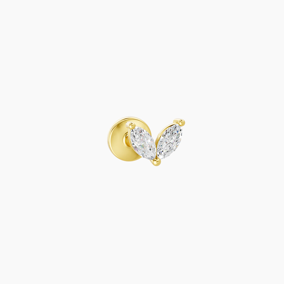 Adona | 18k Yellow Gold 4.5 mm 5 mm Diamond Nose Piercing