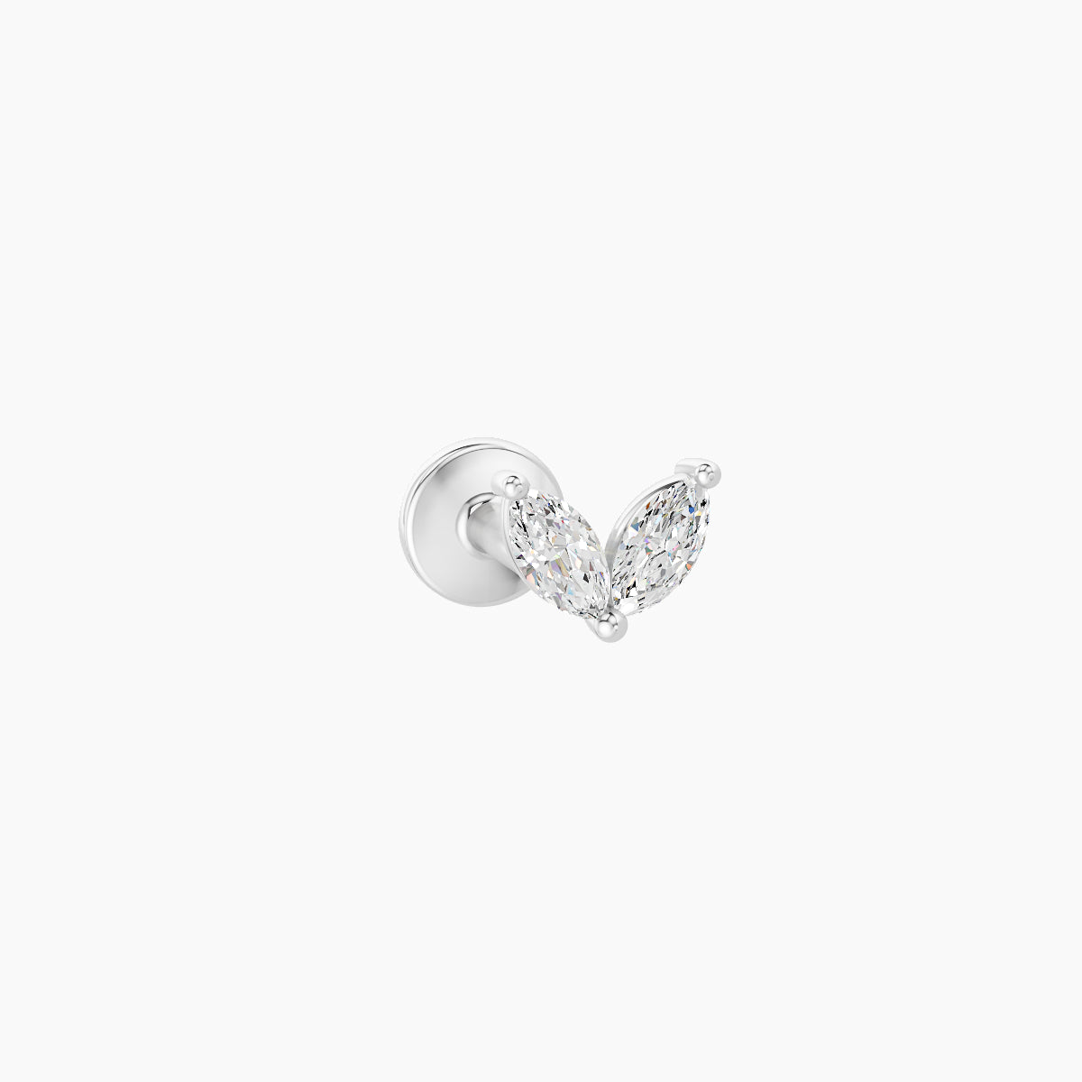 Adona | 18k White Gold 4.5 mm 6.5 mm Diamond Nose Piercing