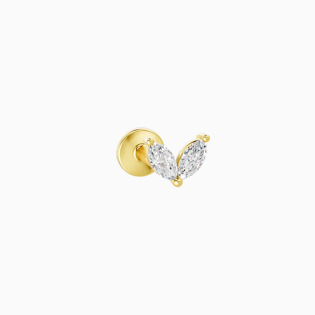 Adona | 18k Yellow Gold 4.5 mm 6.5 mm Diamond Nose Piercing