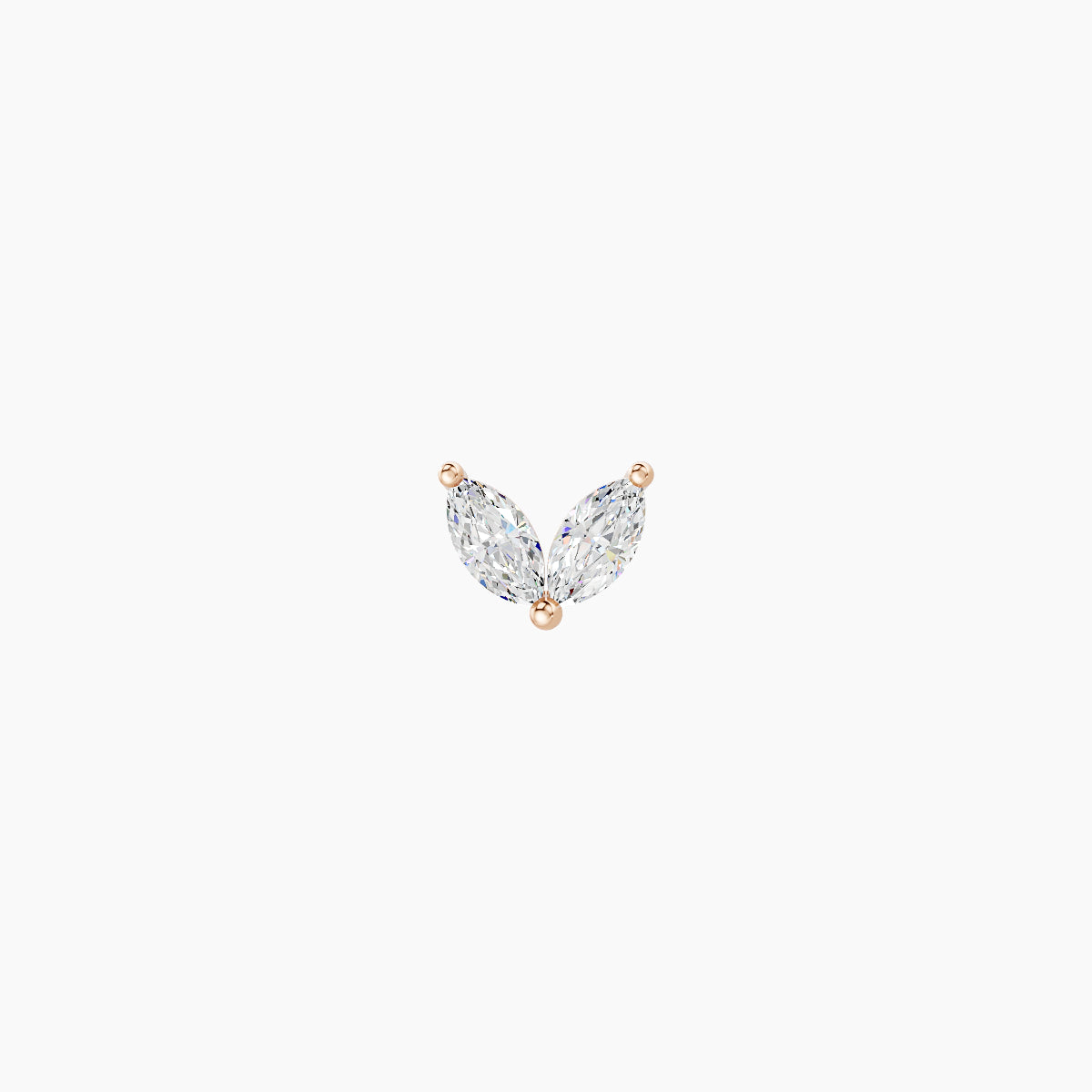Adona | 18k Rose Gold 4.5 mm 8 mm Diamond Nose Piercing
