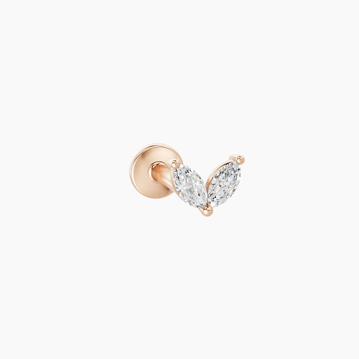 Adona | 18k Rose Gold 4.5 mm 8 mm Diamond Nose Piercing
