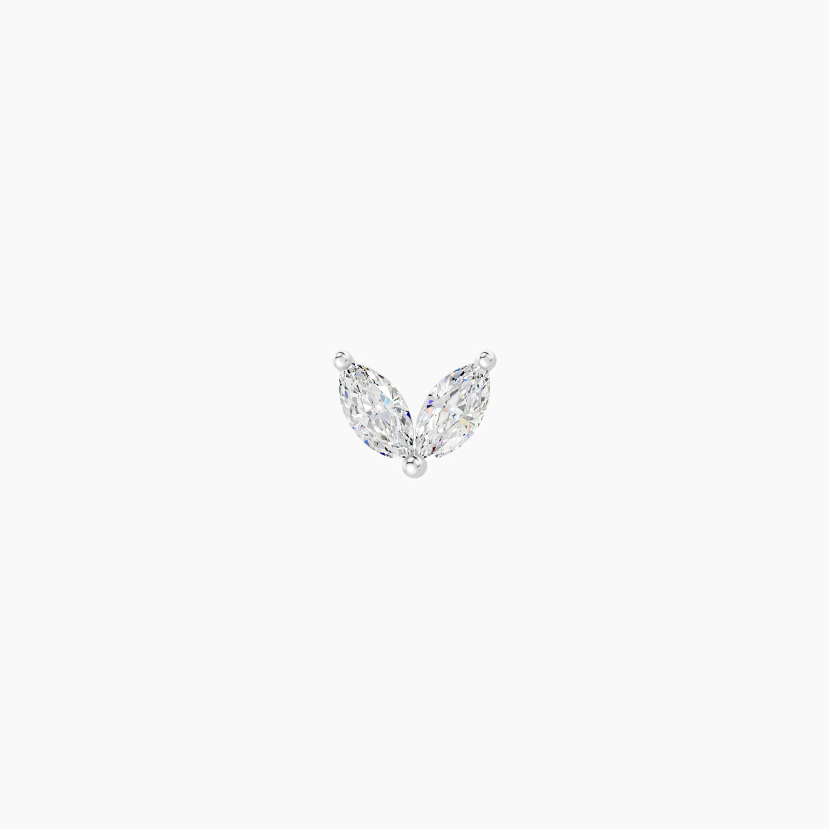 Adona | 18k White Gold 4.5 mm 8 mm Diamond Nose Piercing