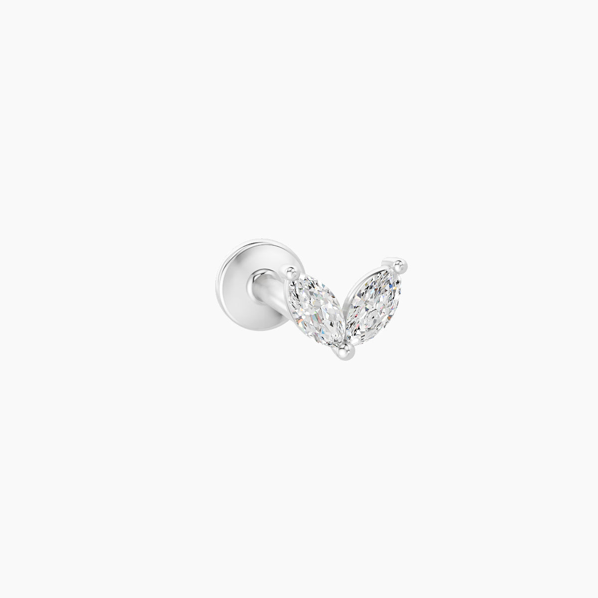 Adona | 18k White Gold 4.5 mm 8 mm Diamond Nose Piercing
