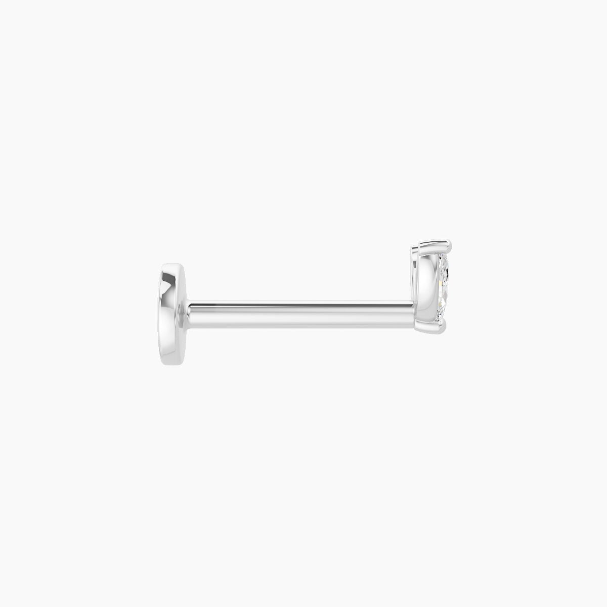 Adona | 18k White Gold 4.5 mm 8 mm Diamond Nose Piercing