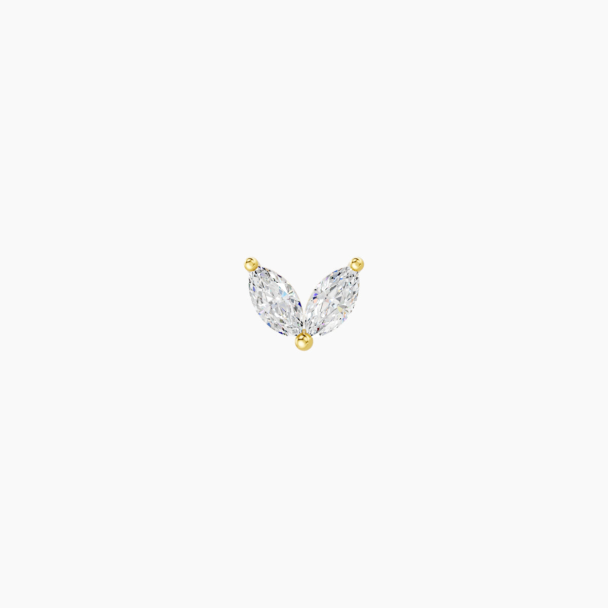 Adona | 18k Yellow Gold 4.5 mm 8 mm Diamond Nose Piercing