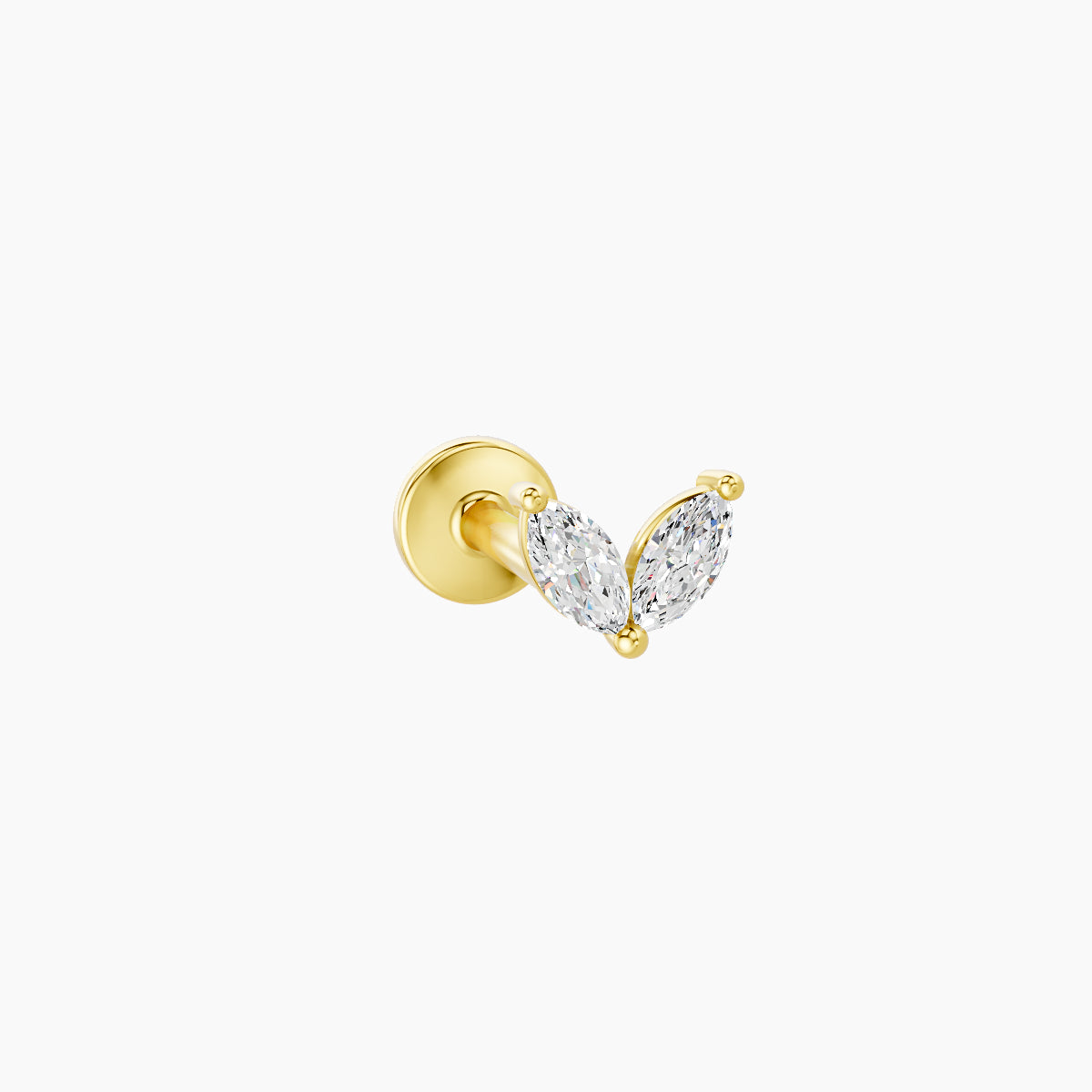 Adona | 18k Yellow Gold 4.5 mm 8 mm Diamond Nose Piercing