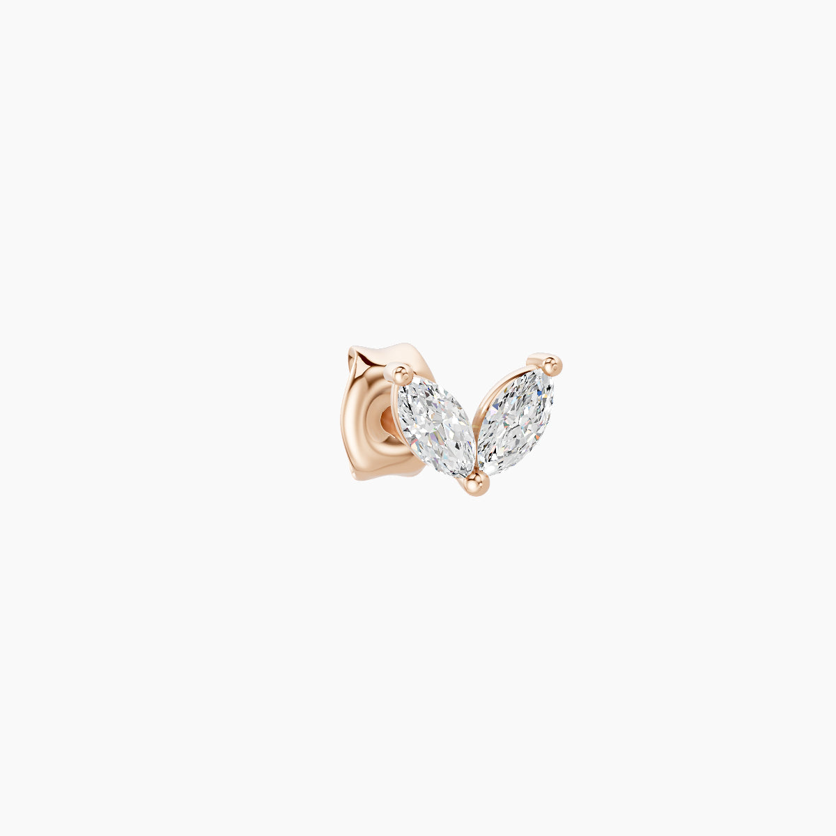 Adona | 18k Rose Gold 4.5 mm Diamond Earring