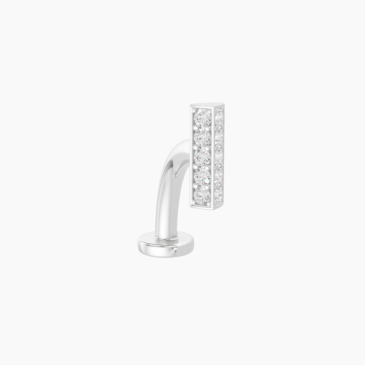 Ala | 18k White Gold 6.5 mm 10 mm Bar Diamond Floating Navel Piercing