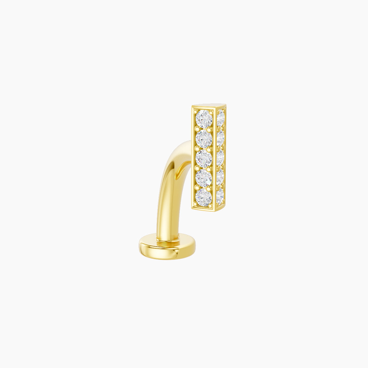 Ala | 18k Yellow Gold 6.5 mm 10 mm Bar Diamond Floating Navel Piercing