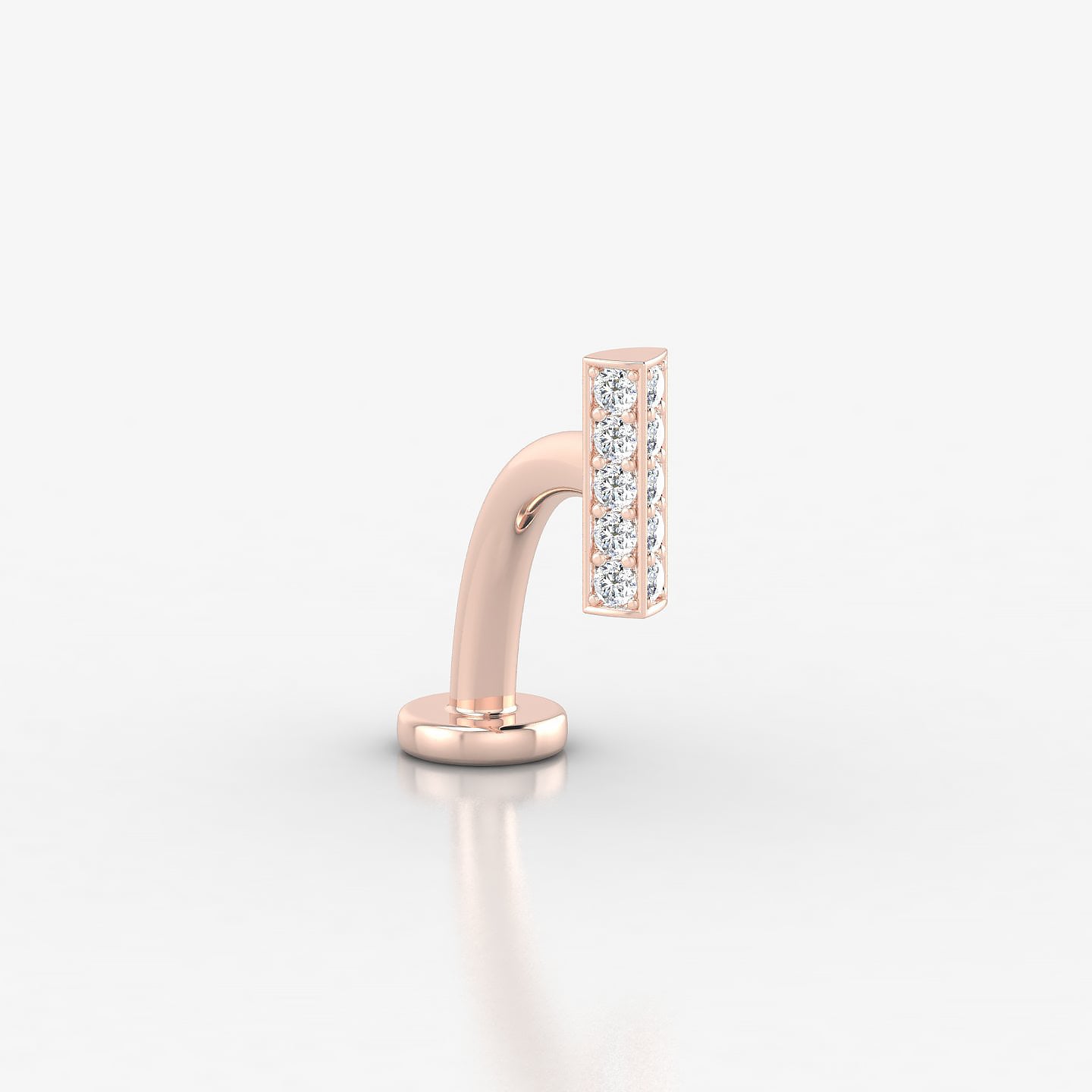 Ala | 18k Rose Gold 6.5 mm 10 mm Bar Diamond Floating Navel Piercing