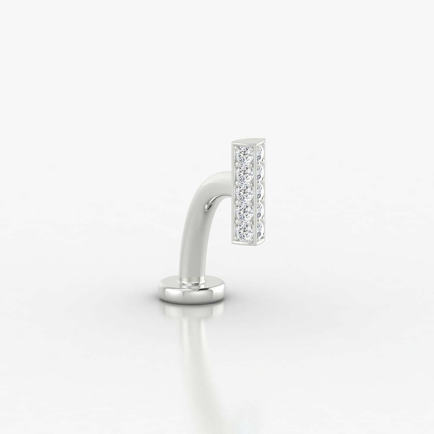 Ala | 18k White Gold 6.5 mm 10 mm Bar Diamond Floating Navel Piercing