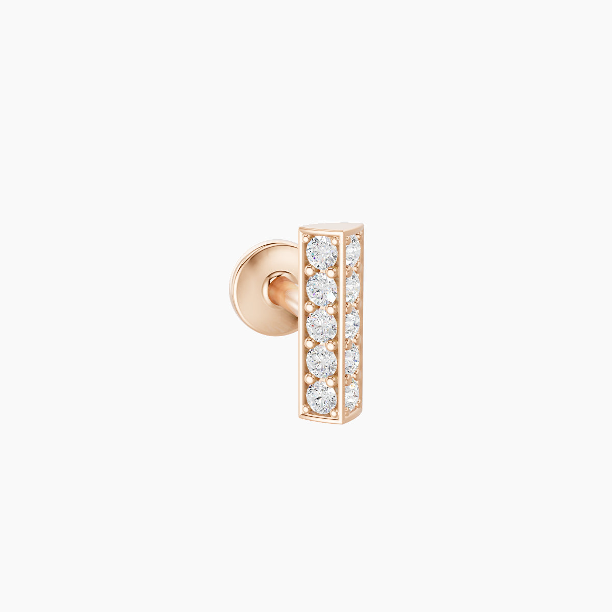 Ala | 18k Rose Gold 6.5 mm 5 mm Bar Diamond Nose Piercing