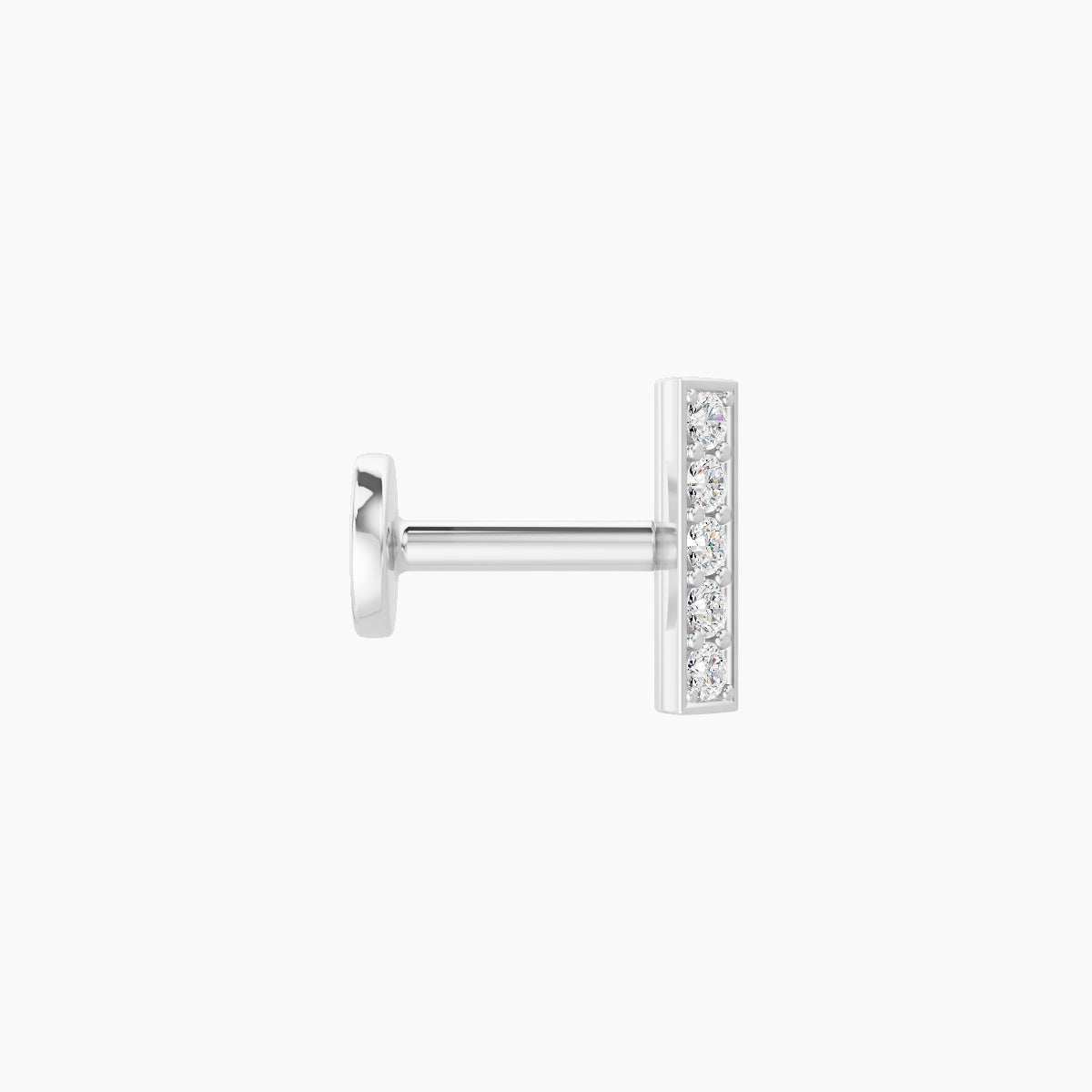 Ala | 18k White Gold 6.5 mm 5 mm Bar Diamond Nose Piercing