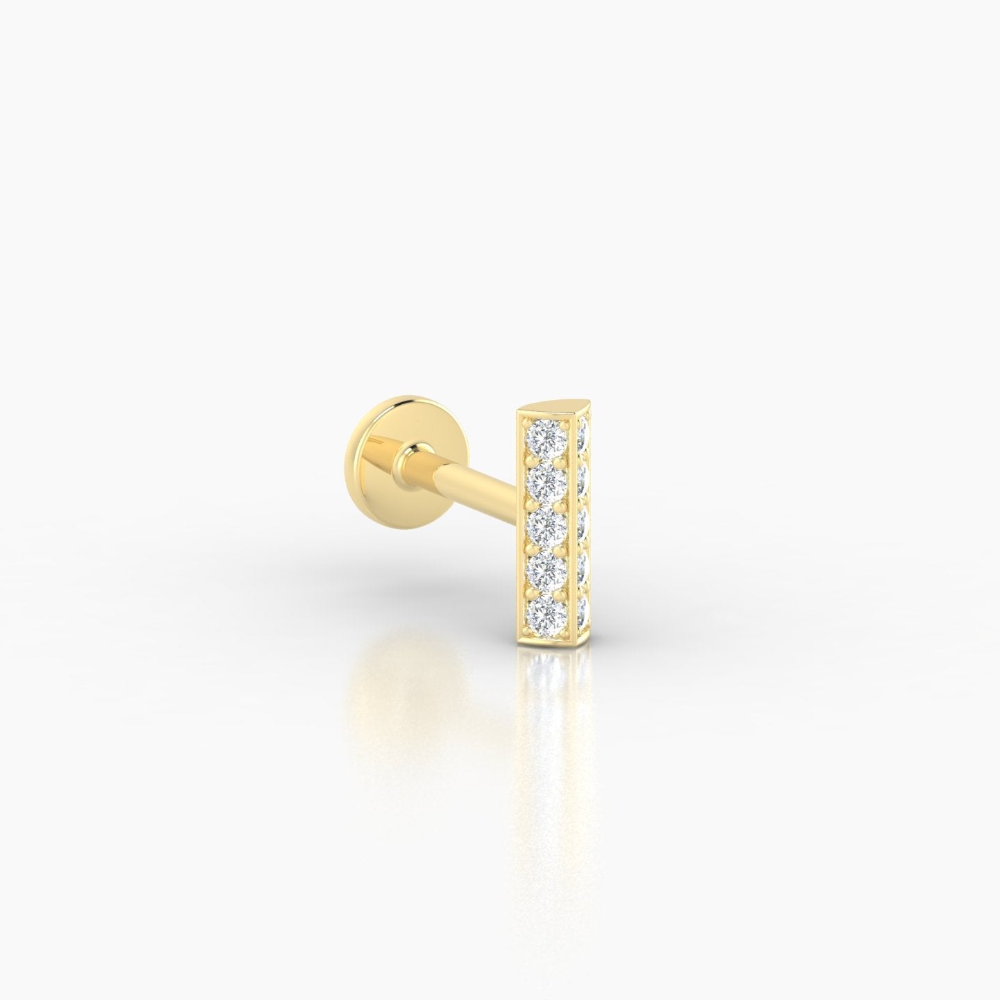 Ala | 18k Yellow Gold 6.5 mm 5 mm Bar Diamond Nose Piercing