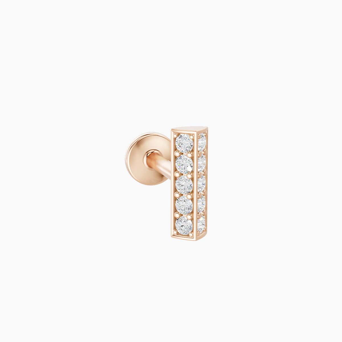 Ala | 18k Rose Gold 6.5 mm 6.5 mm Bar Diamond Nose Piercing