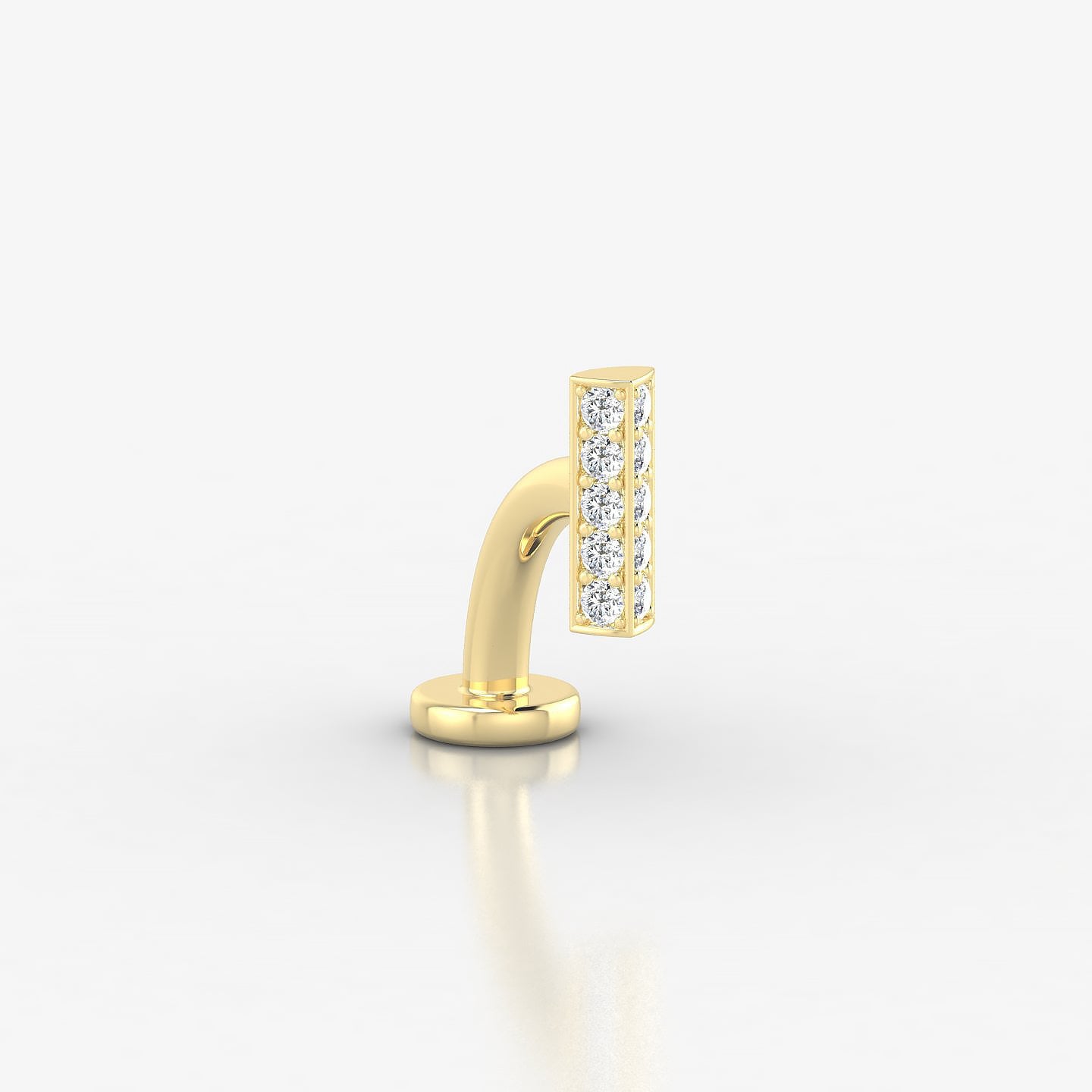 Ala | 18k Yellow Gold 6.5 mm 8 mm Bar Diamond Floating Navel Piercing