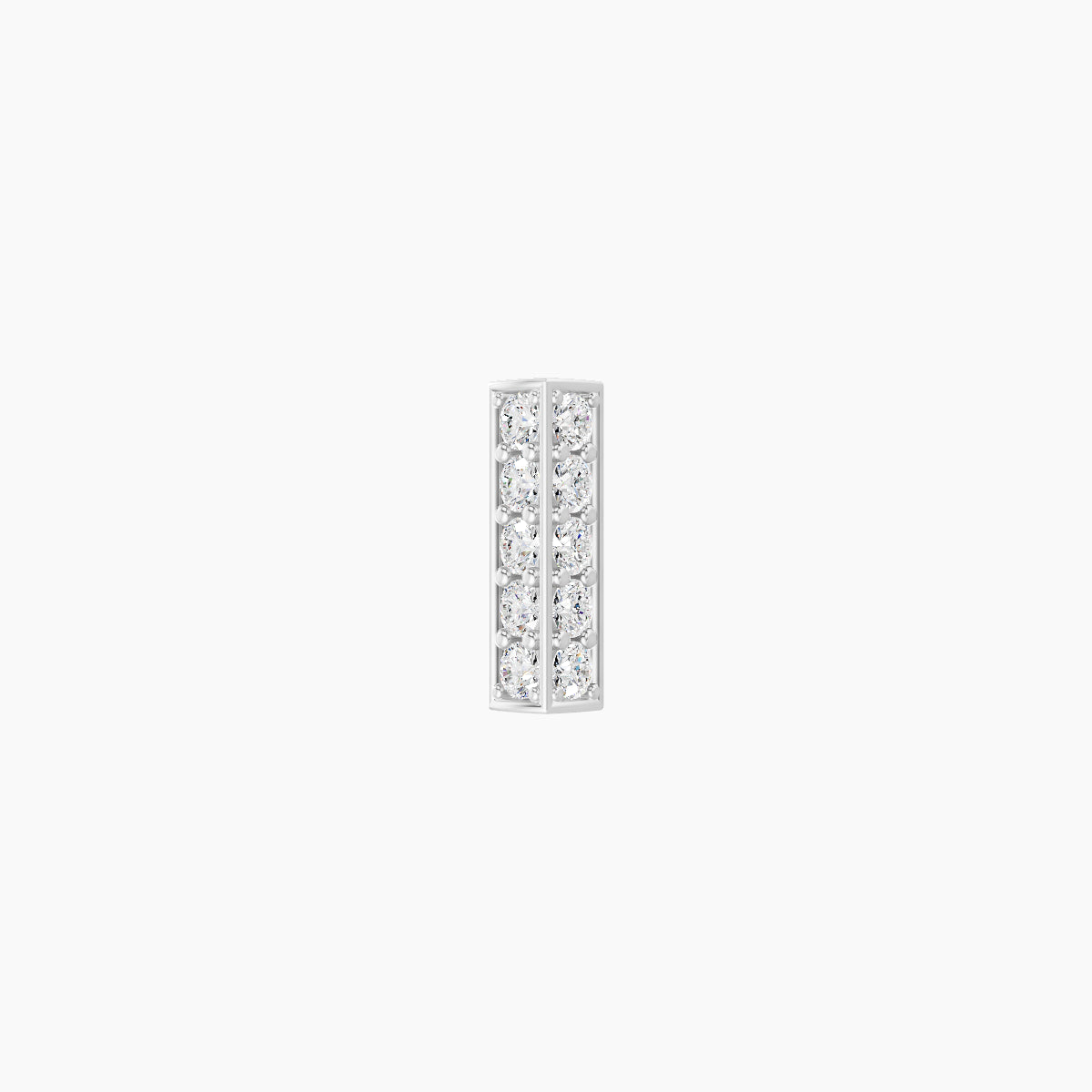 Ala | 18k White Gold 6.5 mm 8 mm Bar Diamond Nose Piercing