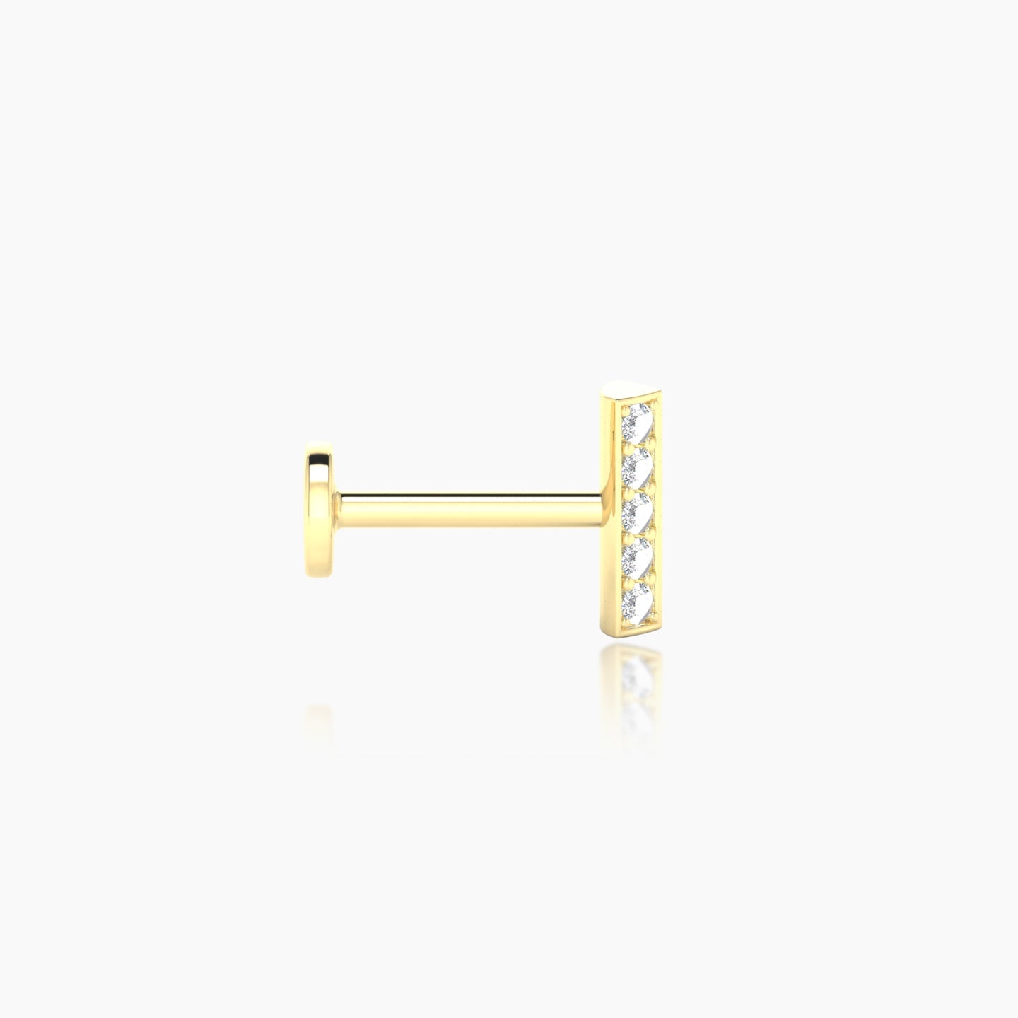 Ala | 18k Yellow Gold 6.5 mm 8 mm Bar Diamond Nose Piercing