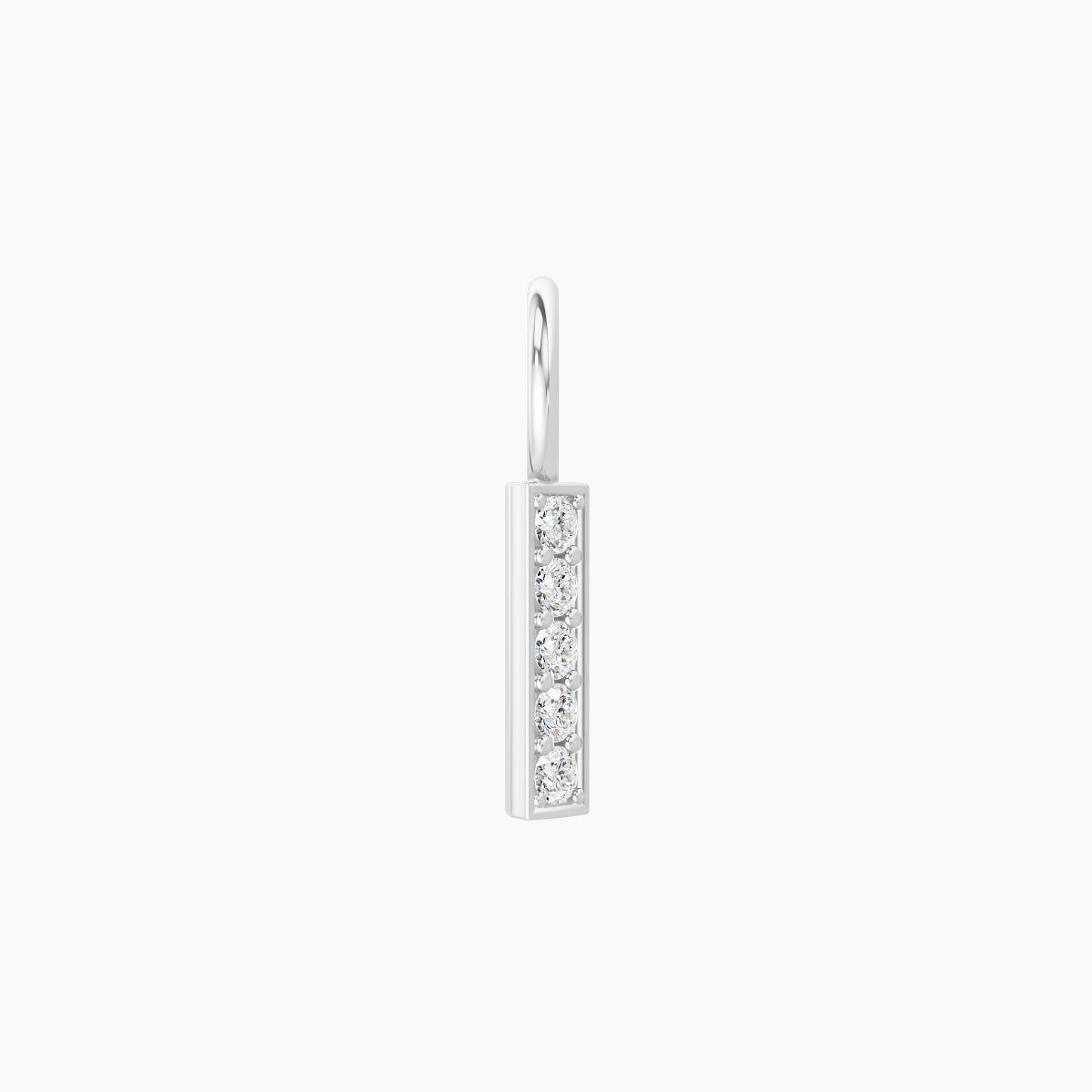 Ala | 18k White Gold 6.5 mm Bar Diamond Charm