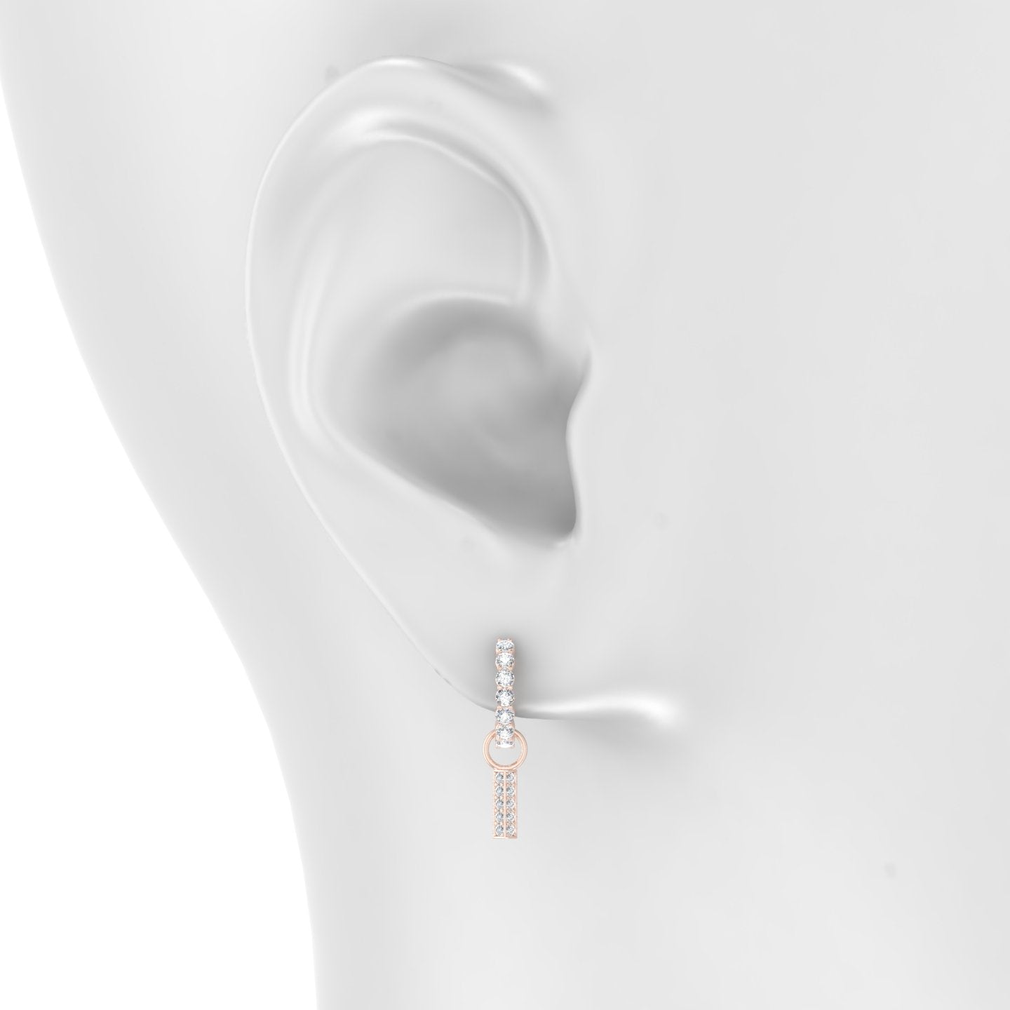 Ala | 18k Rose Gold 6.5 mm Bar Diamond Charm