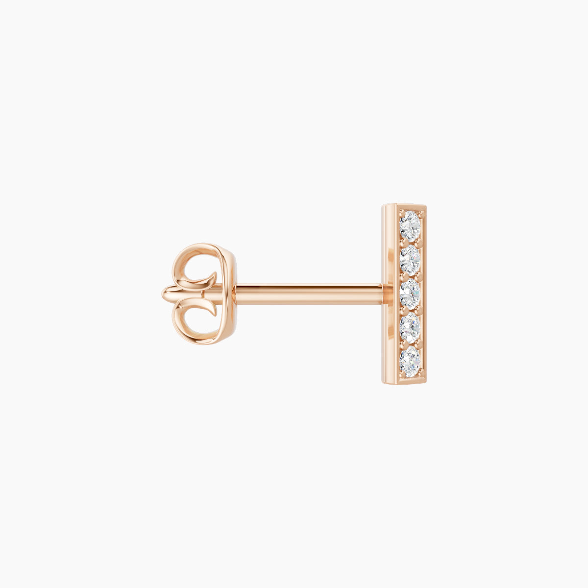 Ala | 18k Rose Gold 6.5 mm Bar Diamond Earring
