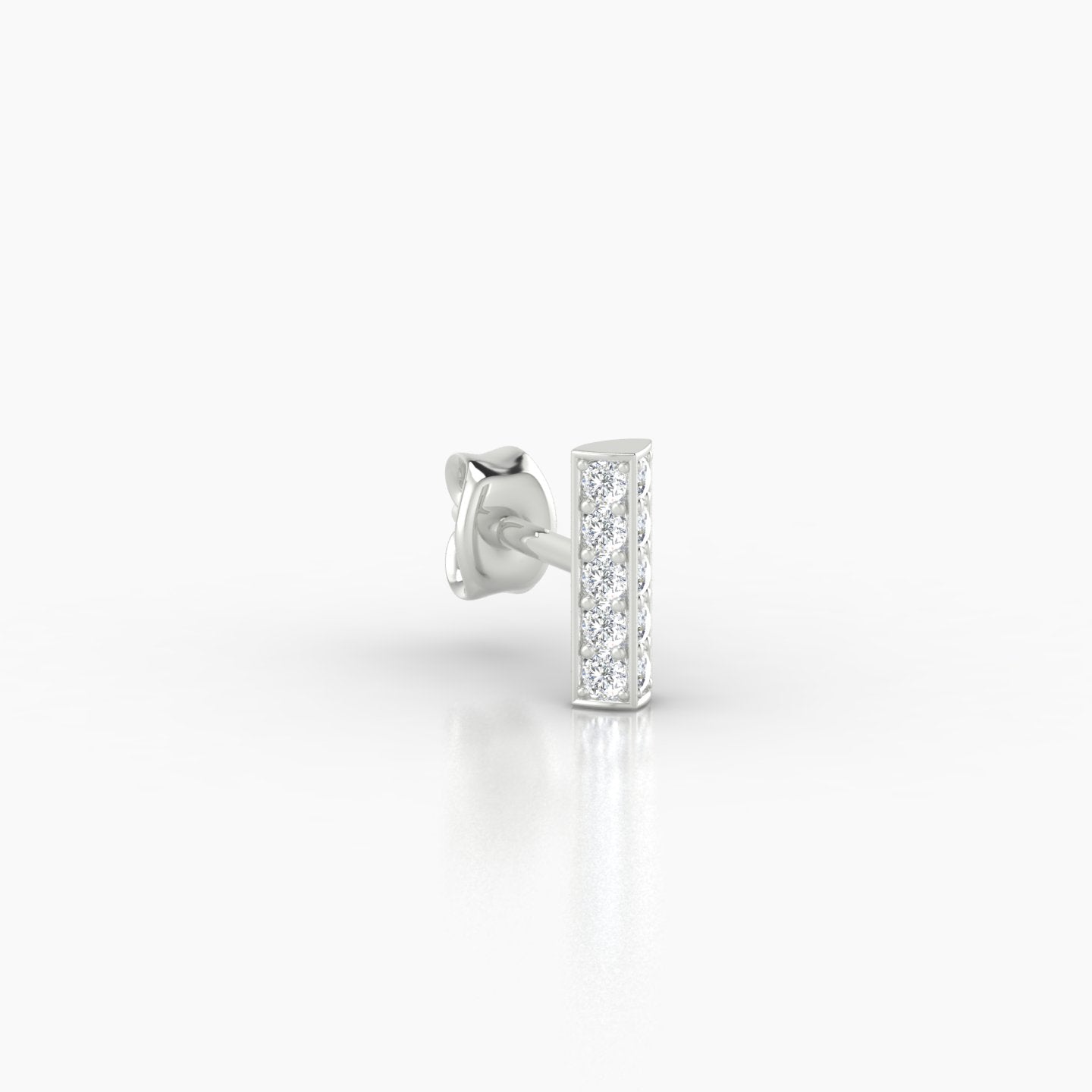 Ala | 18k White Gold 6.5 mm Bar Diamond Earring