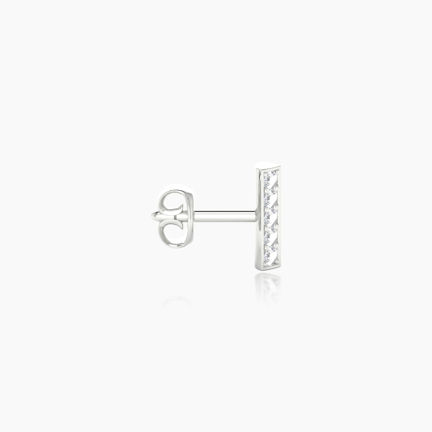 Ala | 18k White Gold 6.5 mm Bar Diamond Earring