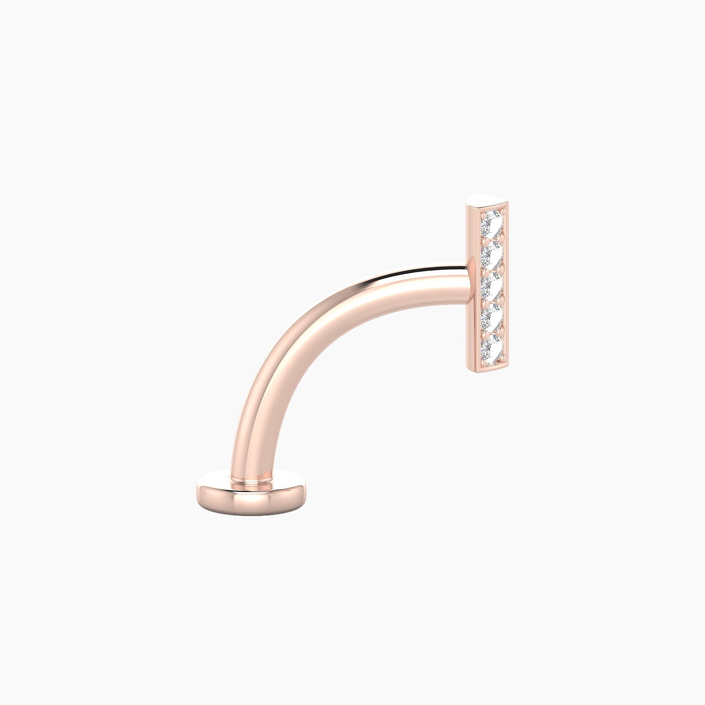 Ala | 18k Rose Gold 6.5 mm 10 mm Bar Diamond Floating Navel Piercing