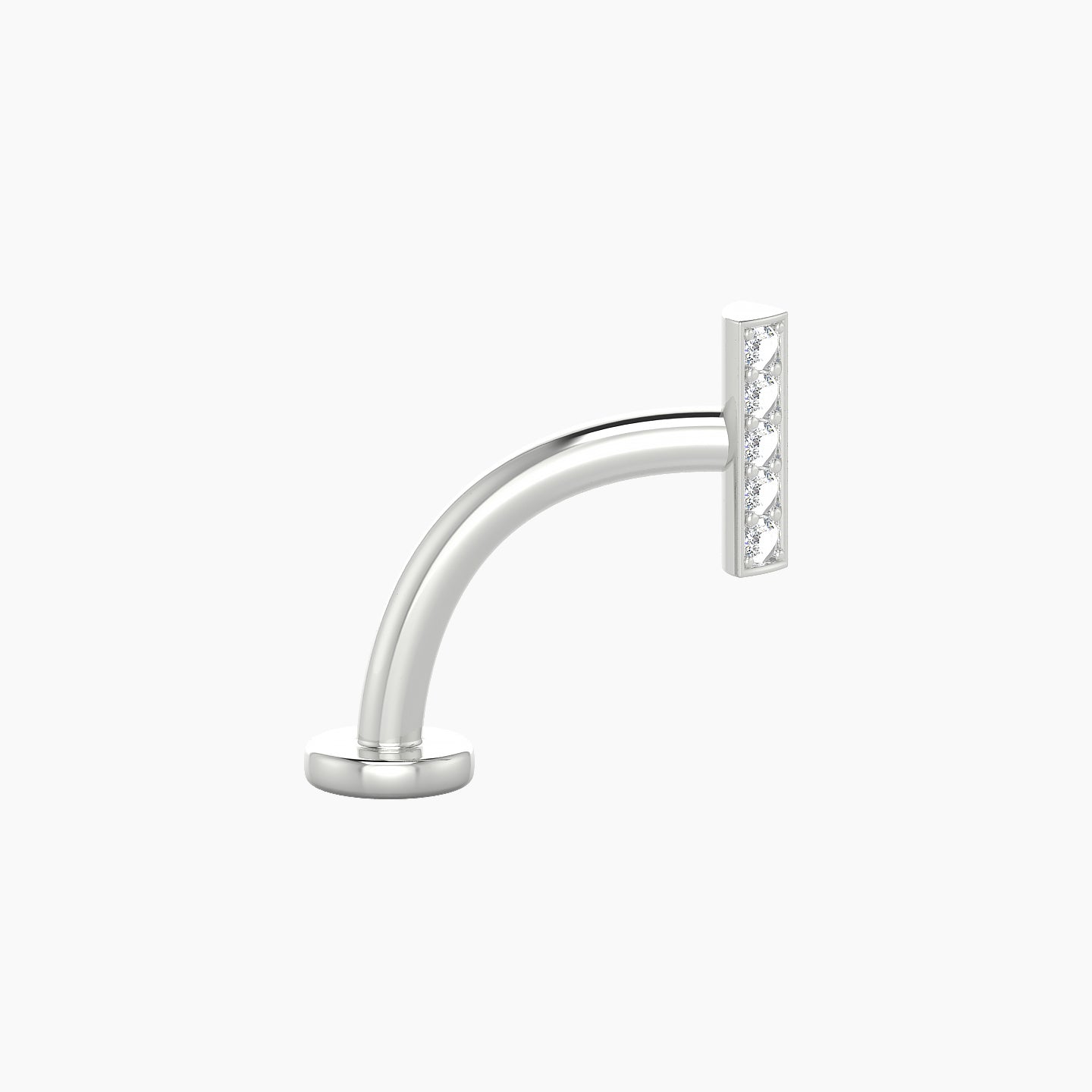 Ala | 18k White Gold 6.5 mm 10 mm Bar Diamond Floating Navel Piercing