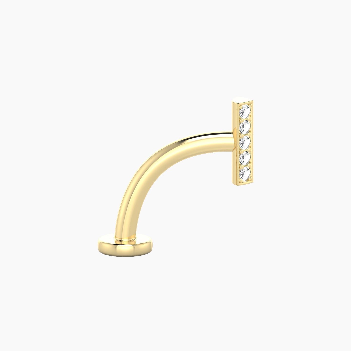 Ala | 18k Yellow Gold 6.5 mm 10 mm Bar Diamond Floating Navel Piercing