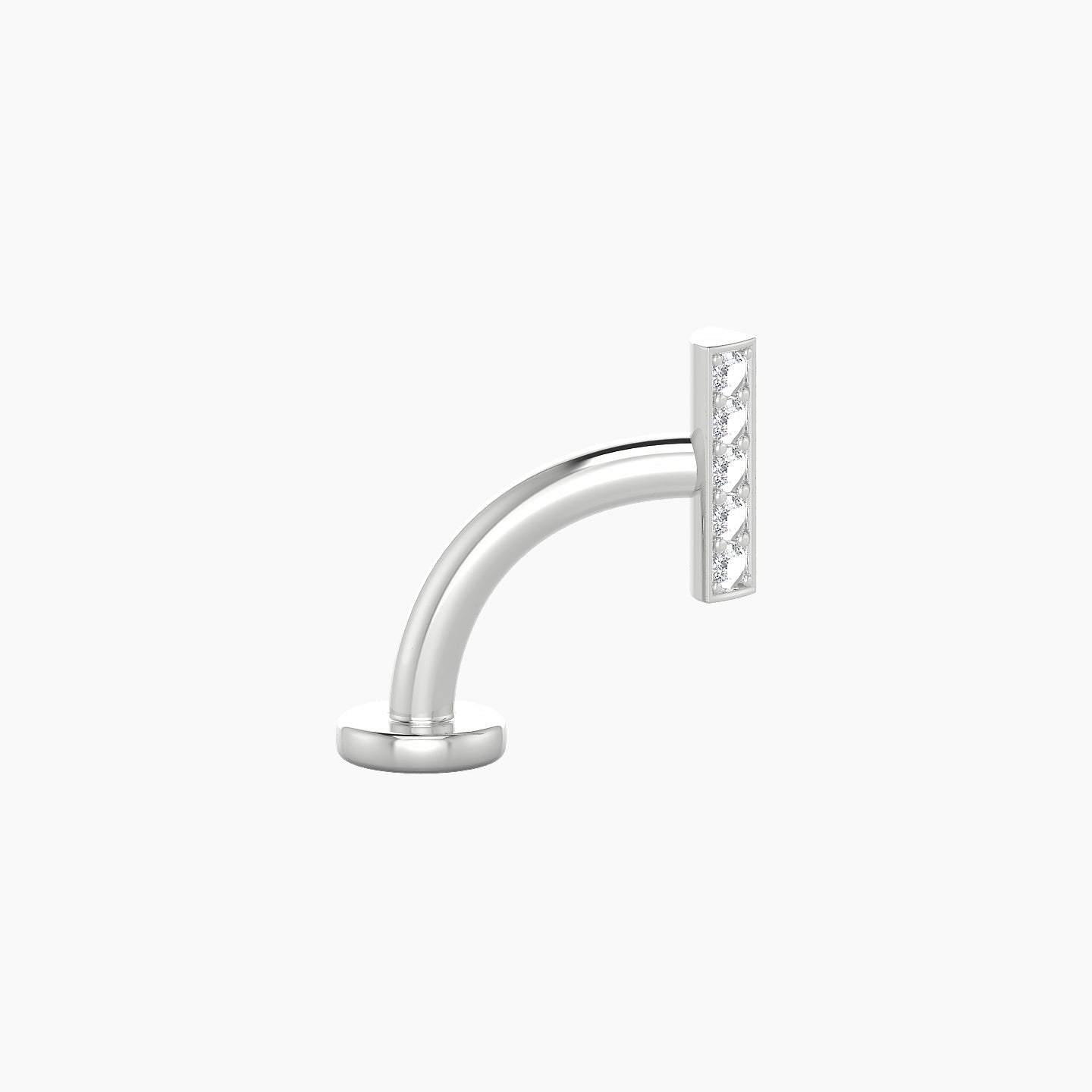 Ala | 18k White Gold 6.5 mm 8 mm Bar Diamond Floating Navel Piercing