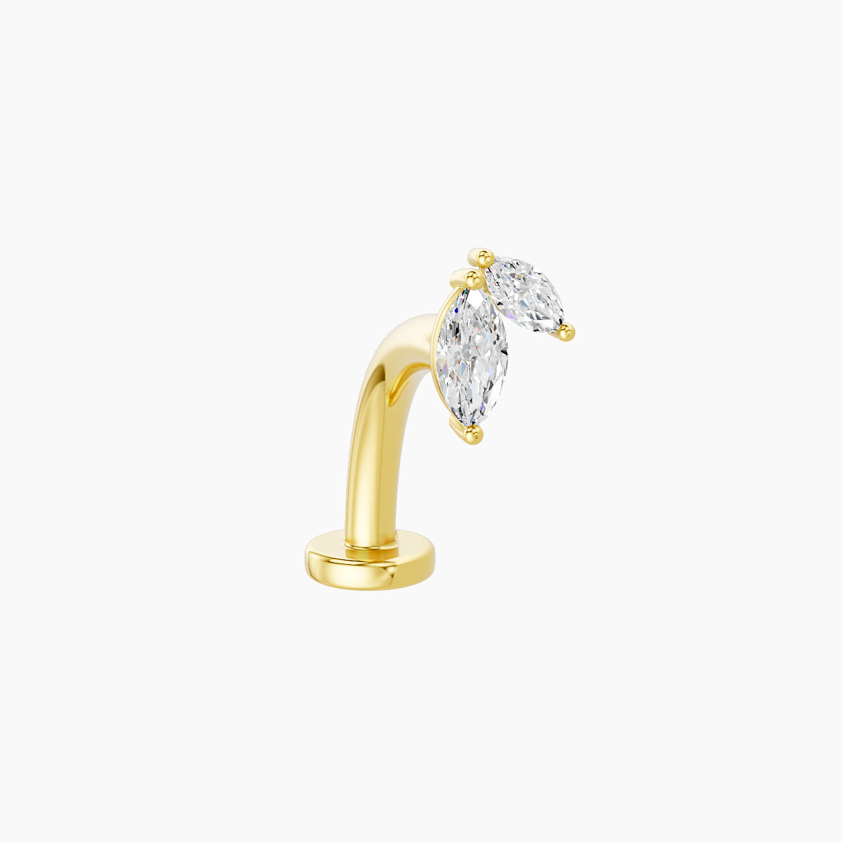 Alceste | 18k Yellow Gold 5.5 mm 10 mm Diamond Floating Navel Piercing