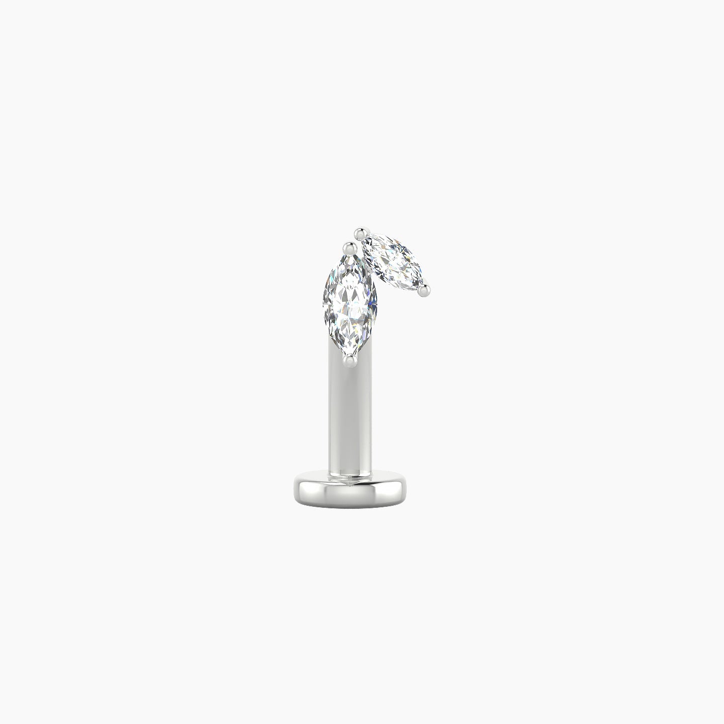 Alceste | 18k White Gold 5.5 mm 10 mm Diamond Floating Navel Piercing