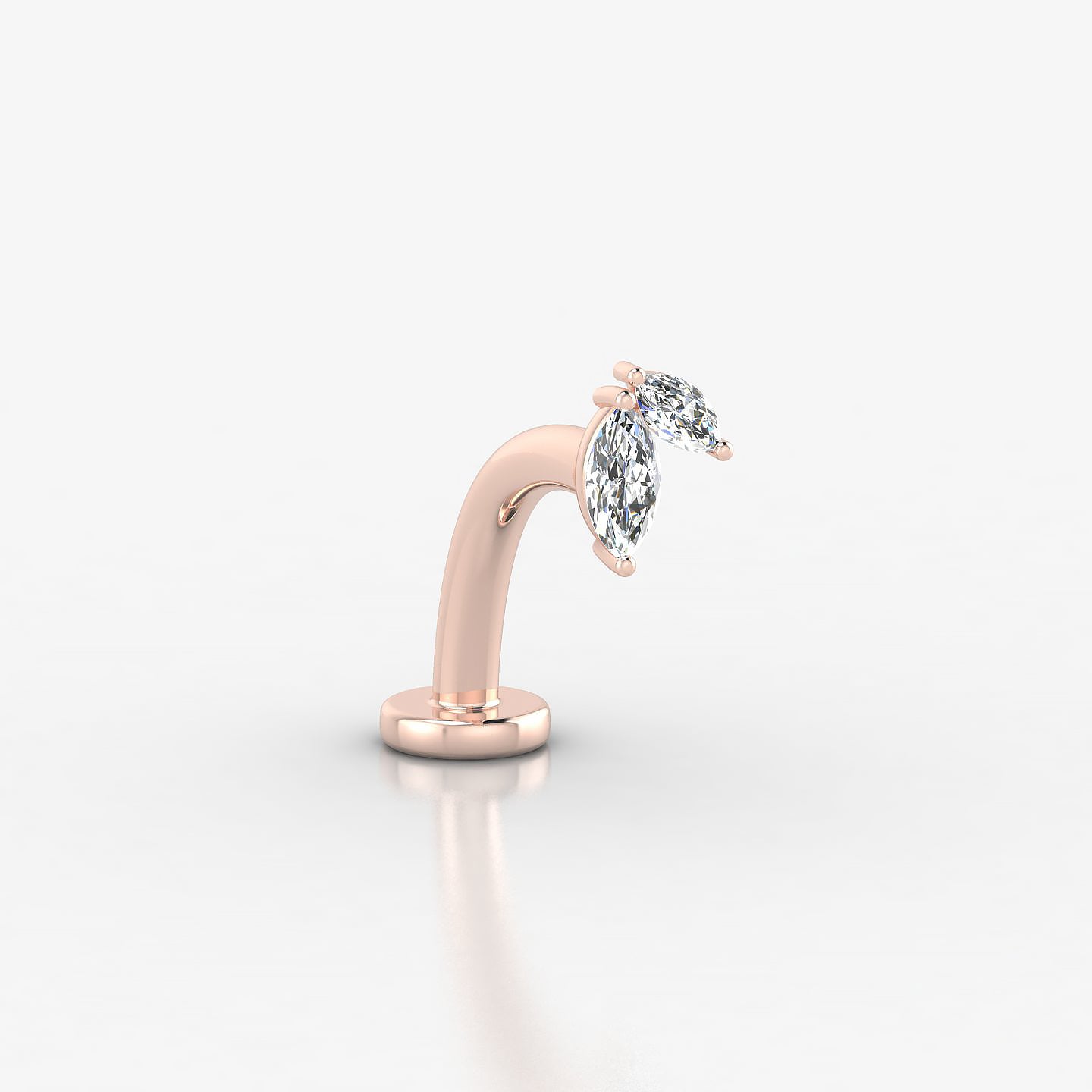 Alceste | 18k Rose Gold 5.5 mm 10 mm Diamond Floating Navel Piercing
