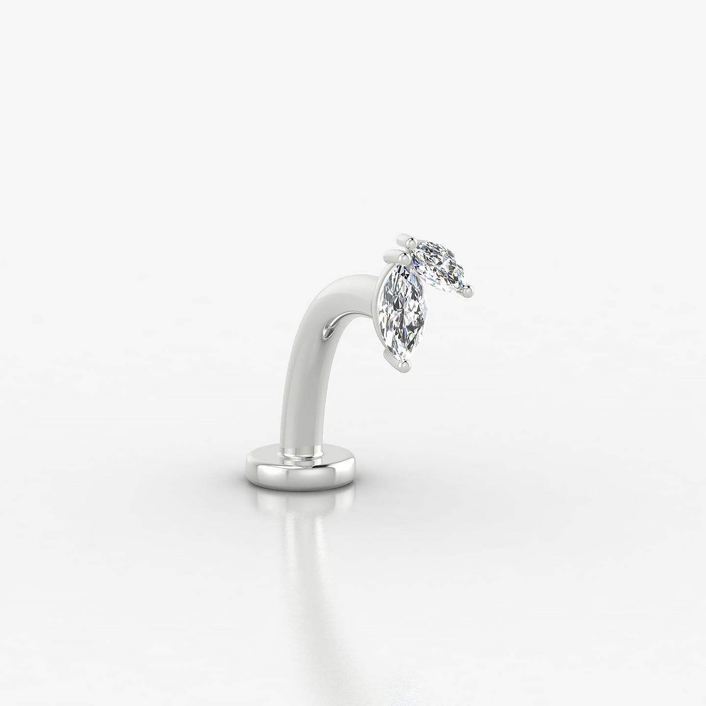 Alceste | 18k White Gold 5.5 mm 10 mm Diamond Floating Navel Piercing