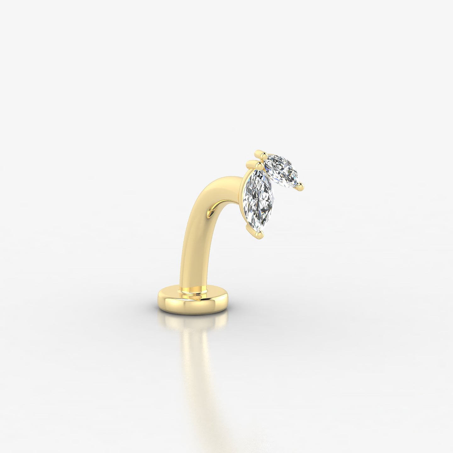 Alceste | 18k Yellow Gold 5.5 mm 10 mm Diamond Floating Navel Piercing