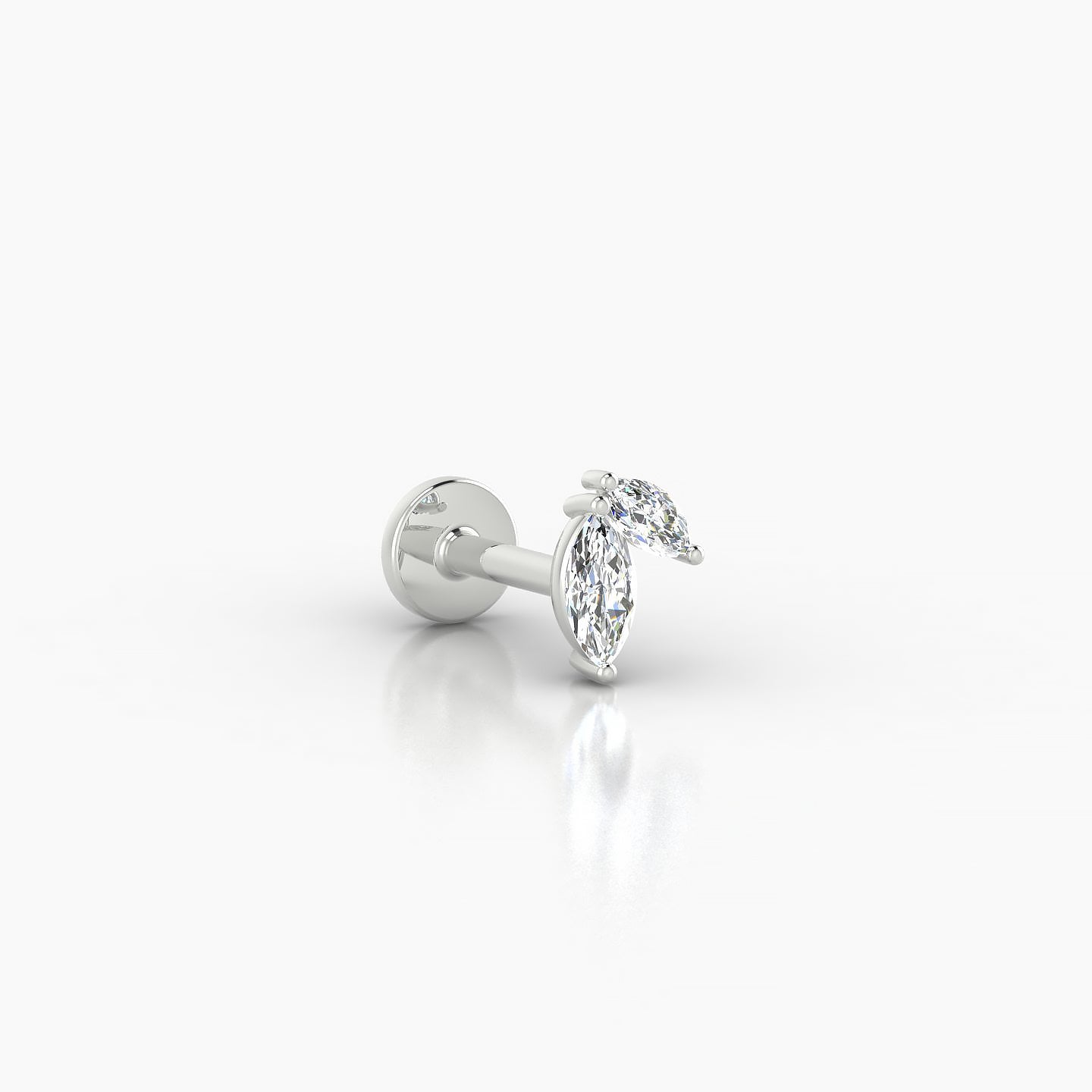 Alceste | 18k White Gold 5.5 mm 5 mm Diamond Nose Piercing