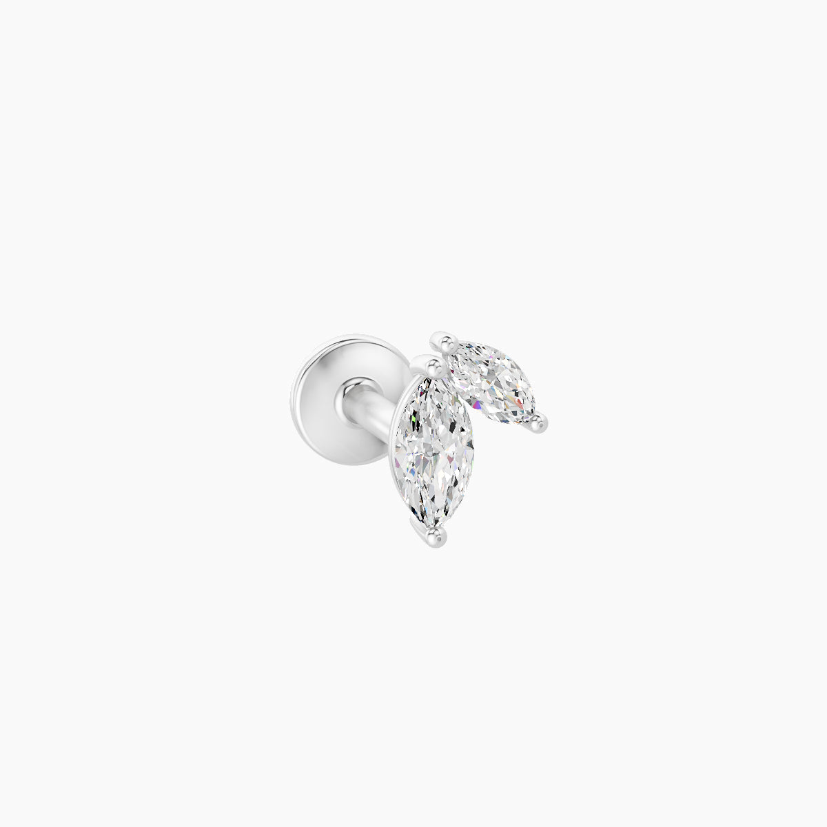 Alceste | Piercing Diamant Or Blanc 18k Hypoallergénique 5.5 mm 5 mm