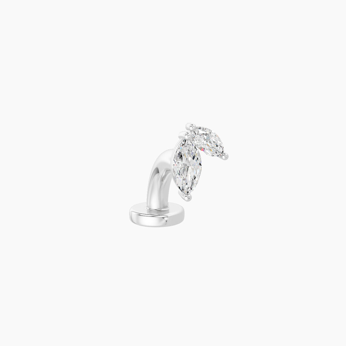 Alceste | 18k White Gold 5.5 mm 6 mm Diamond Floating Navel Piercing